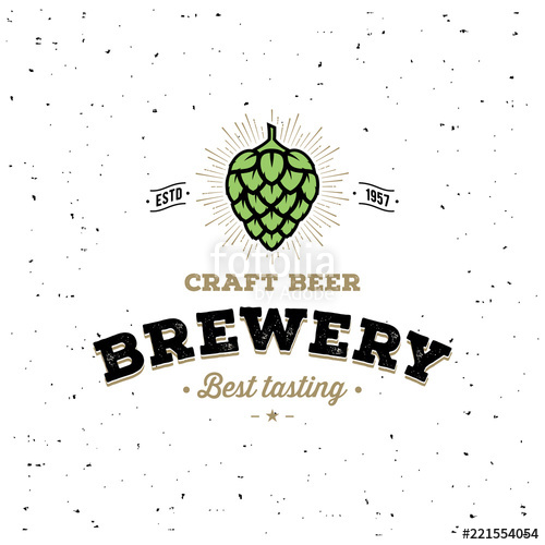 500x500 Brewery Hop White For Pub, Bar Vector Illustration Stock Image