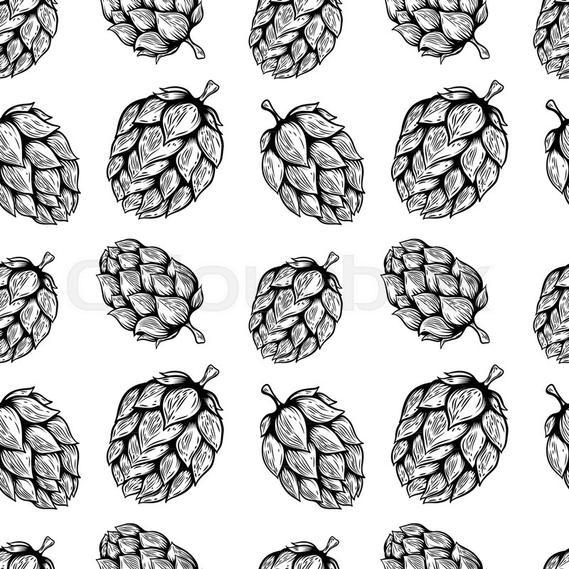 800x800 Seamless Pattern With Beer Hop Design Stock Vector Colourbox