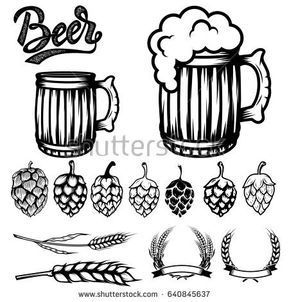 289x302 Set Of Components For Beer Labels Design Beer Mugs, Hops, Wheat