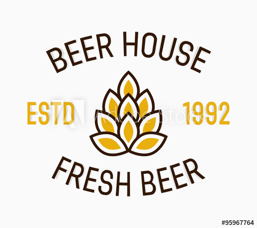 500x445 Vector Beer Hop Logo And Design Elements