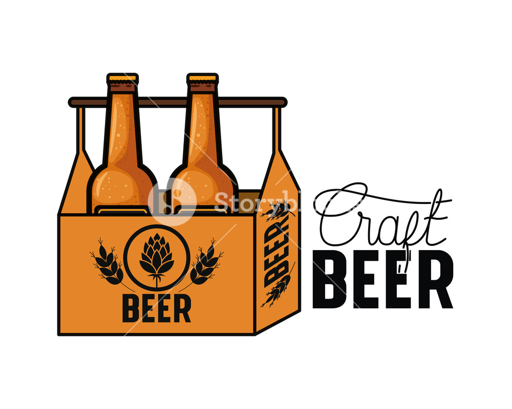 1000x800 Craft Beer Label Isolated Icon Vector Illustration Desing Royalty