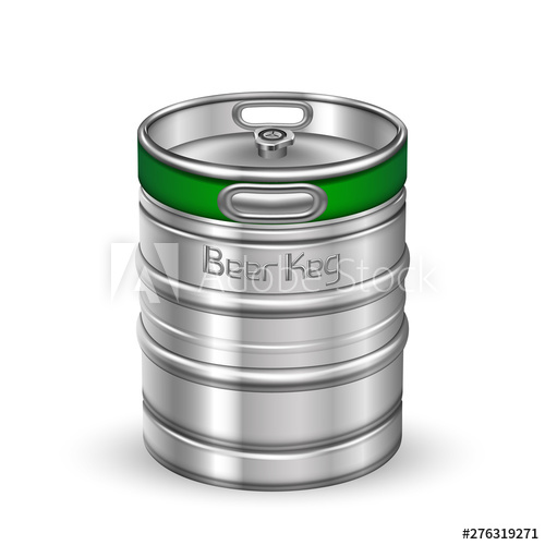 500x500 Classic Chrome Metallic Beer Keg Barrel Vector Blank Standard