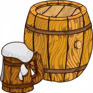 300x300 Wooden Beer Keg And Mug Of Beer Vector Hoodamathrun