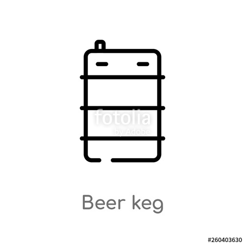 500x500 Outline Beer Keg Vector Icon Isolated Black Simple Line Element