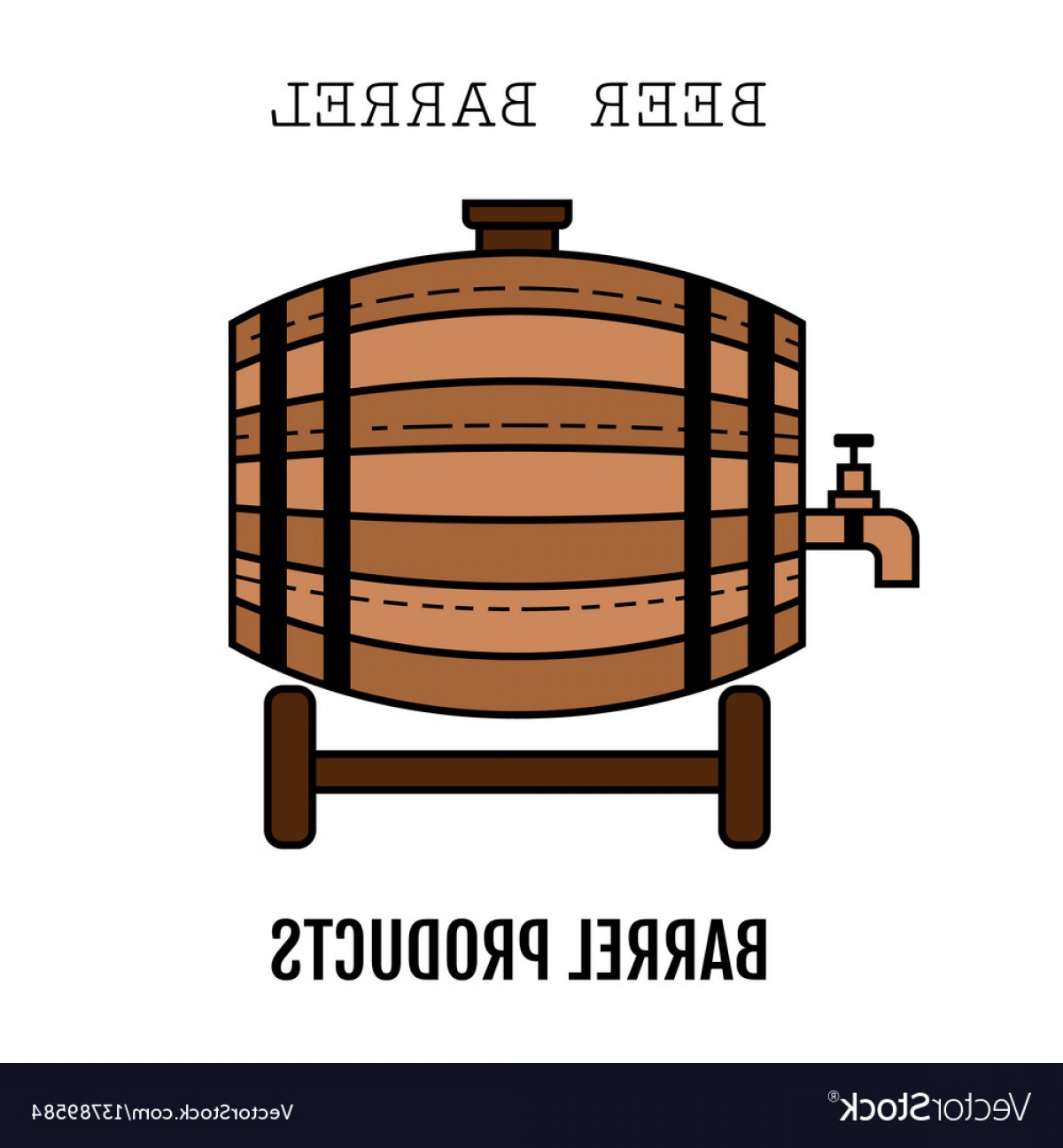 1200x1296 Beer Wooden Barrel With A Tap Color Flat Icon Vector Catchsplace