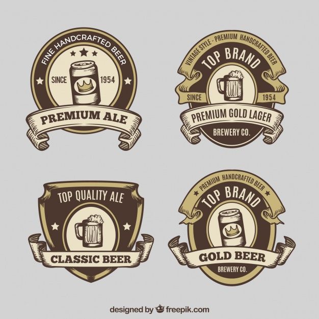 626x626 Pack Of Retro Hand Drawn Beer Labels Free Vector Freepik
