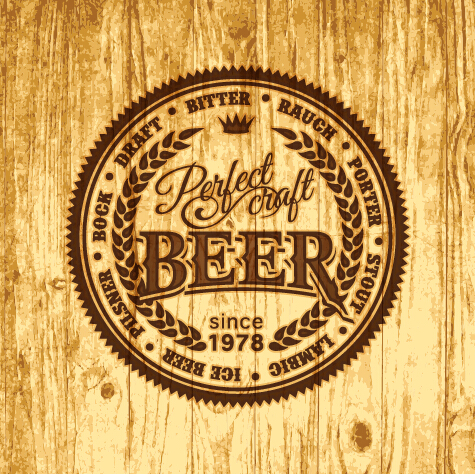 475x474 Vintage Wooden Beer Labels Vector Free Download