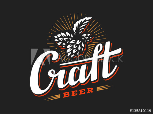 500x373 Craft Beer Logo Vector Illustration Hop, Emblem Design On Black