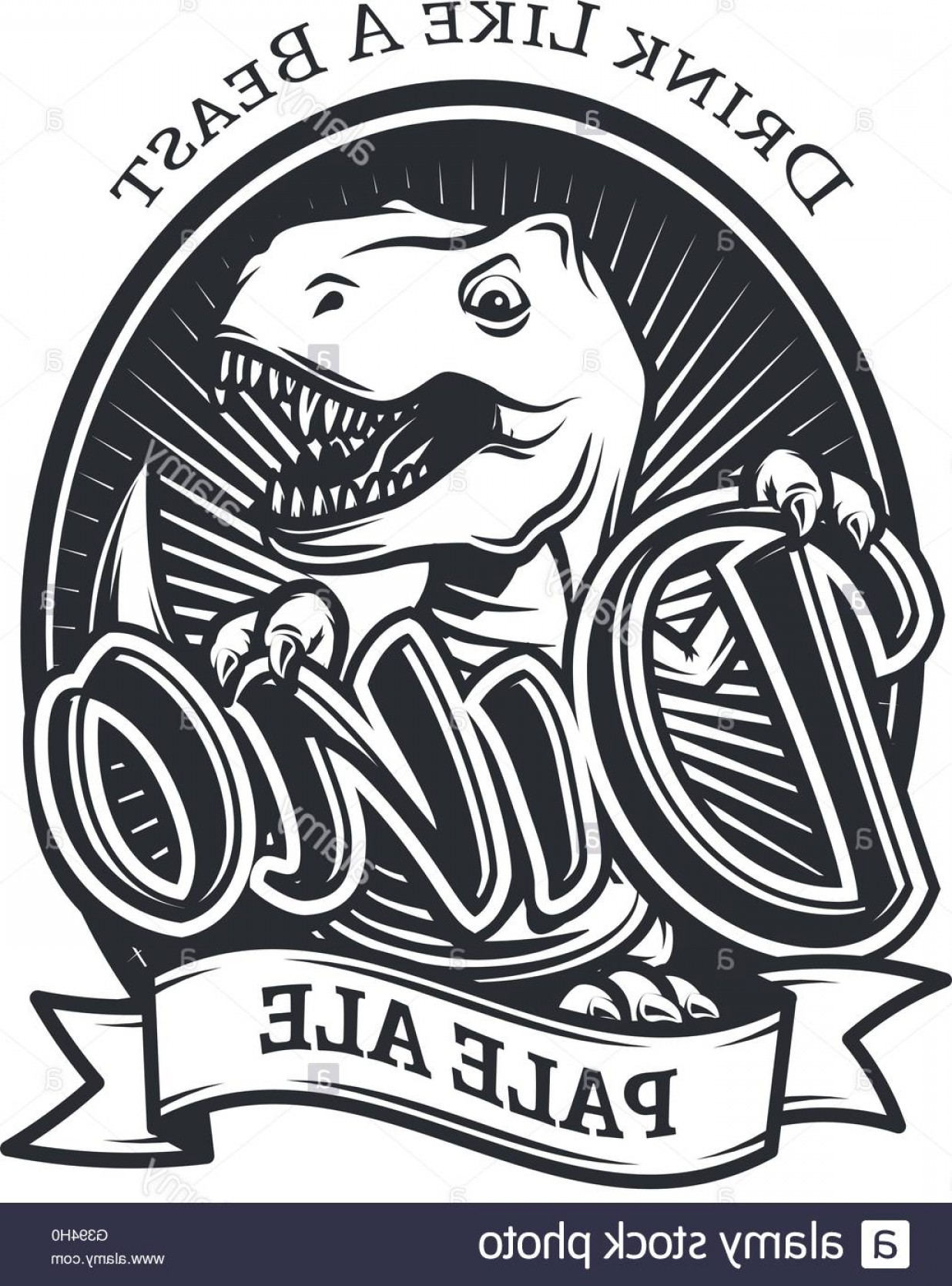 1236x1668 Stock Photo Vector Dinosaur Craft Beer Brewery Logo Concept T Rex