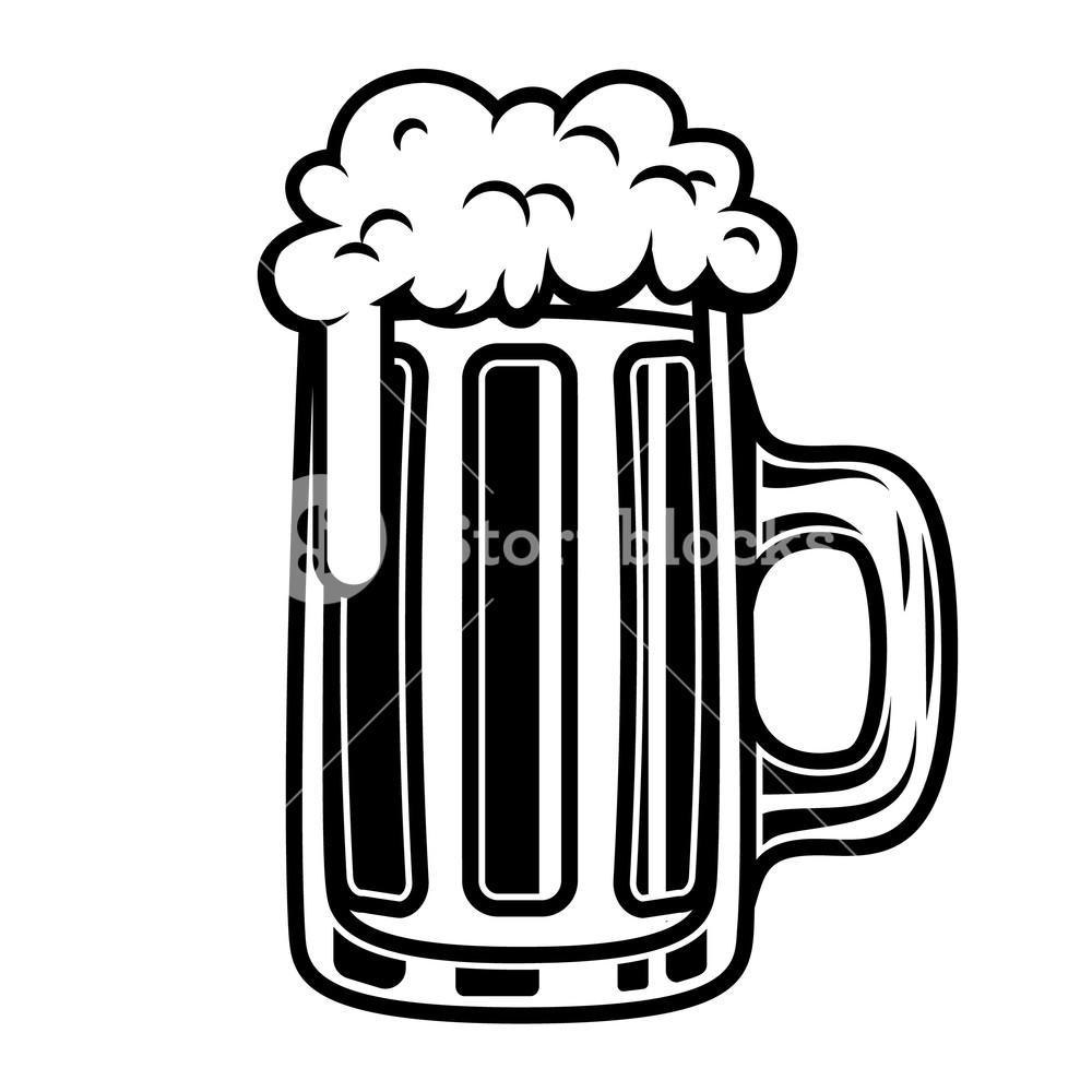 1000x1000 Beer Mug Illustration Isolated On White Background Design Element