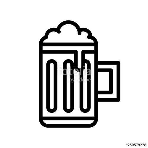 500x500 Beer Mug Vector, Feast Of Saint Patrick Line Icon Stock Image