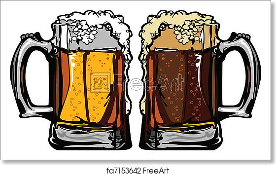 560x355 Free Art Print Of Beer Or Root Beer Mugs Vector Image Cartoon