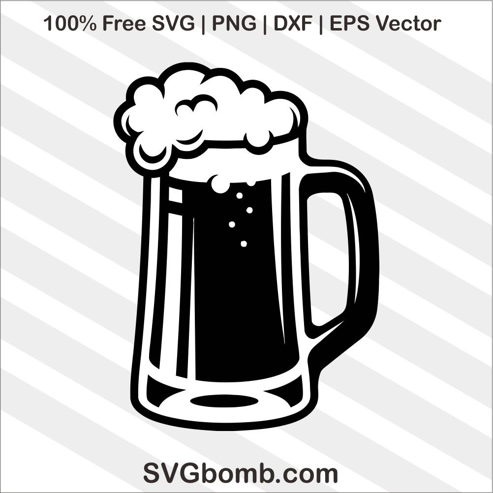 1002x1002 Beer Glass Silhouette Dxf Vector