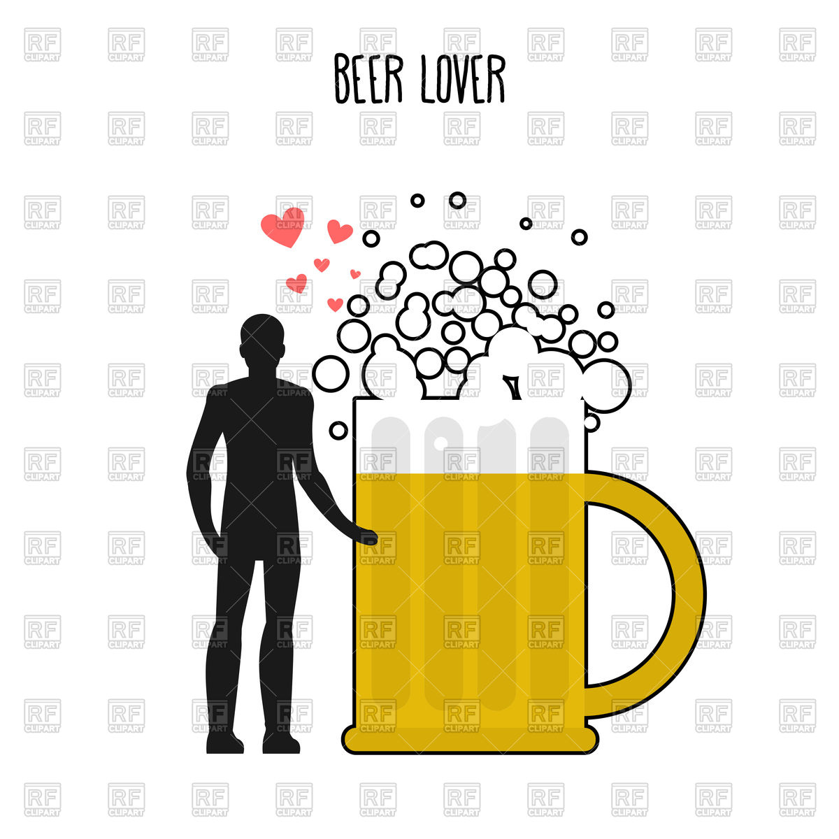 1200x1200 Man And Beer Mug Vector Image Of Food And Beverages Maryvalery