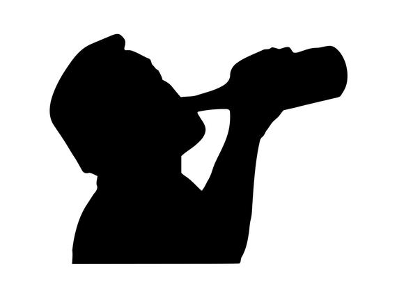 570x428 Beer Drinking Man Silhouette Beer Bottle Cutting Etsy