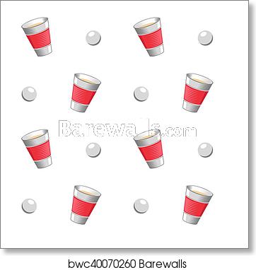 362x382 Beer Pong Vector Seamless Pattern, Art Print Barewalls Posters