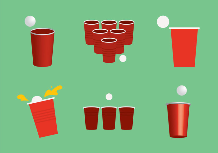 700x490 Free Beer Pong Vector Illustration