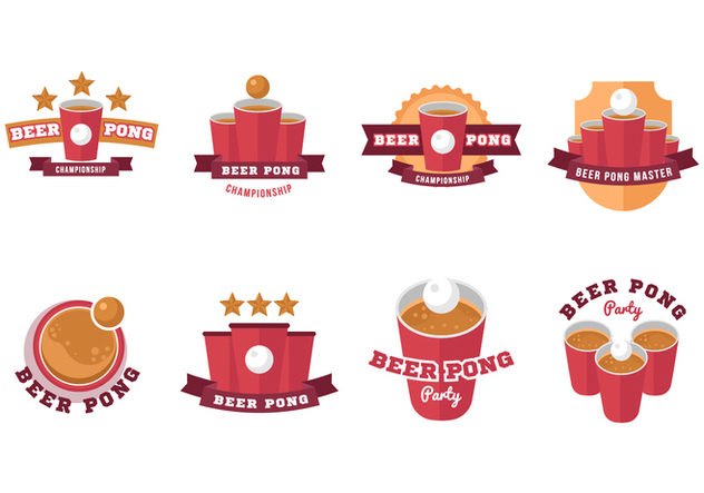 632x443 Beer Pong Labels Badge Vector Free Vector Download Cannypic