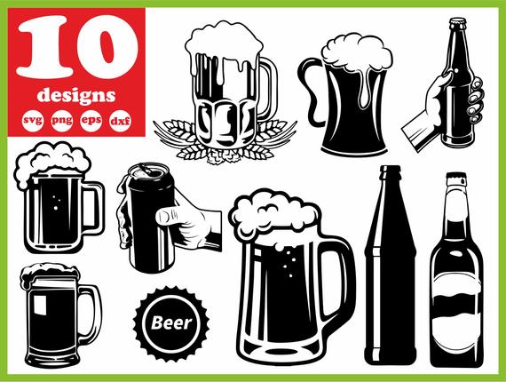 570x430 Beer Mug Glass Digital Drink Download Bottle Etsy