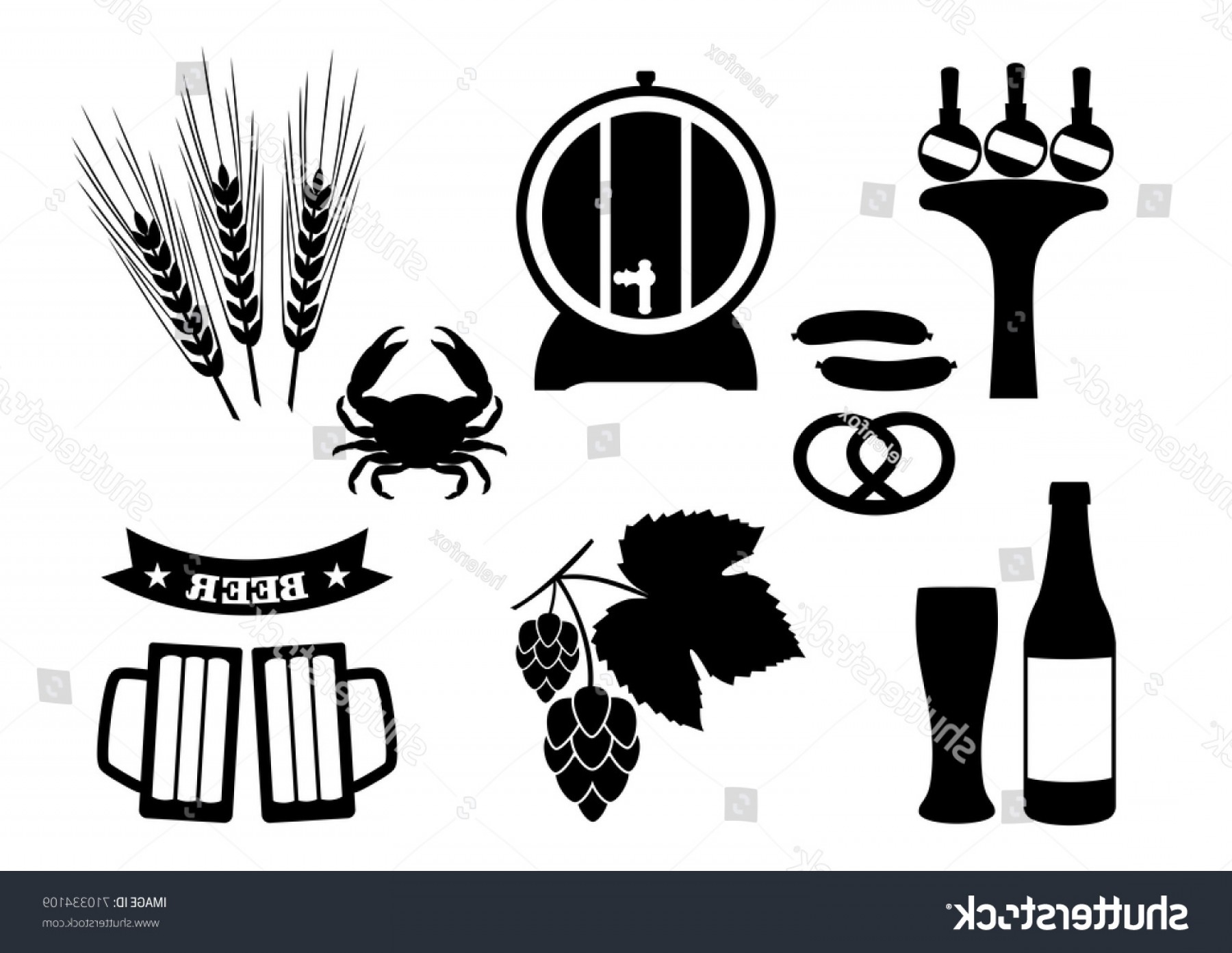 1800x1393 Beer Set Silhouettes Barrel Wheat Malt Catchsplace