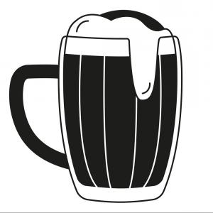 300x300 Black And White Beer Mug Silhouette Vector Hoodamathrun
