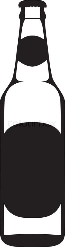 213x800 Black Silhouette Of Bottle Of Beer Stock Vector Colourbox