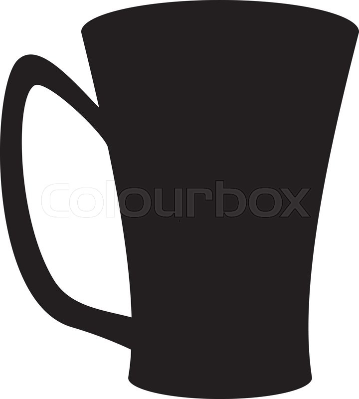 720x800 Mug Of Beer Silhouette Isolated On White Background Stock Vector