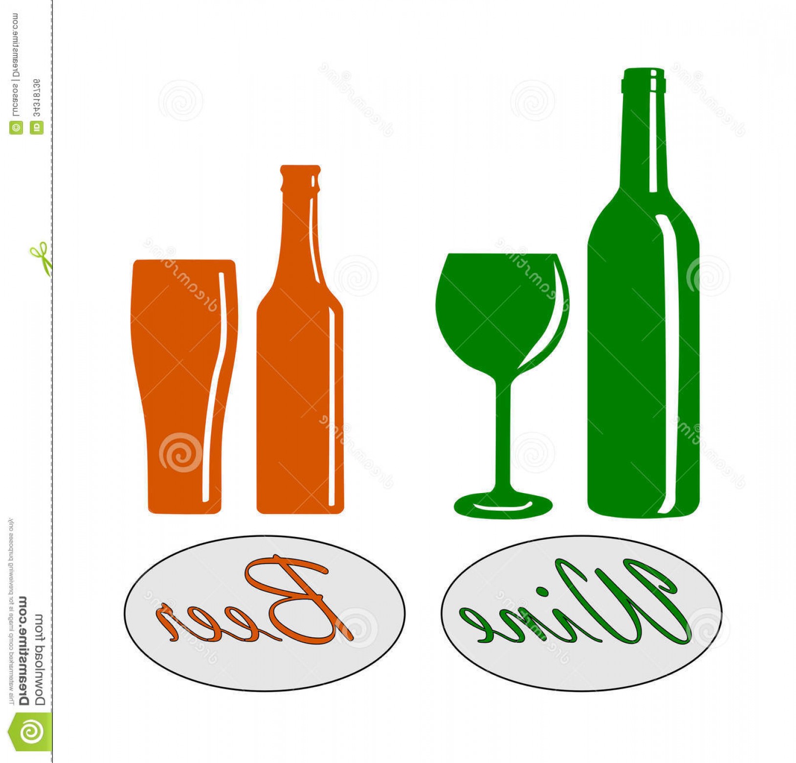 1628x1560 Royalty Free Stock Image Wine Beer Silhouette Vector Illustration