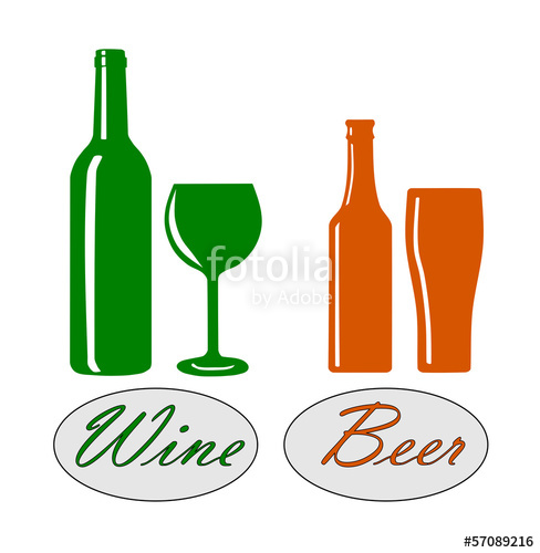 488x500 Wine And Beer Silhouette