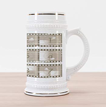 349x355 Ambesonne Numbers Beer Stein Mug, Vector Style