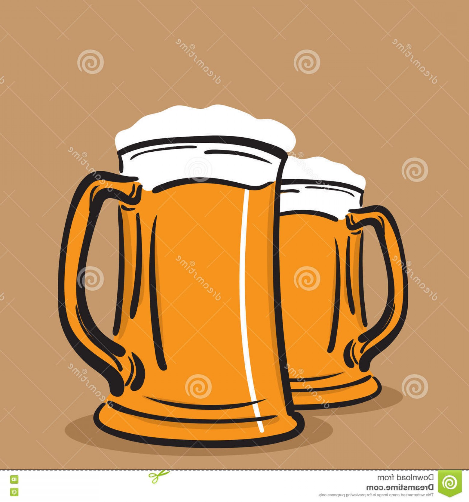 1560x1668 Stock Illustration Banner Two Mugs Beer Vector Oktoberfest