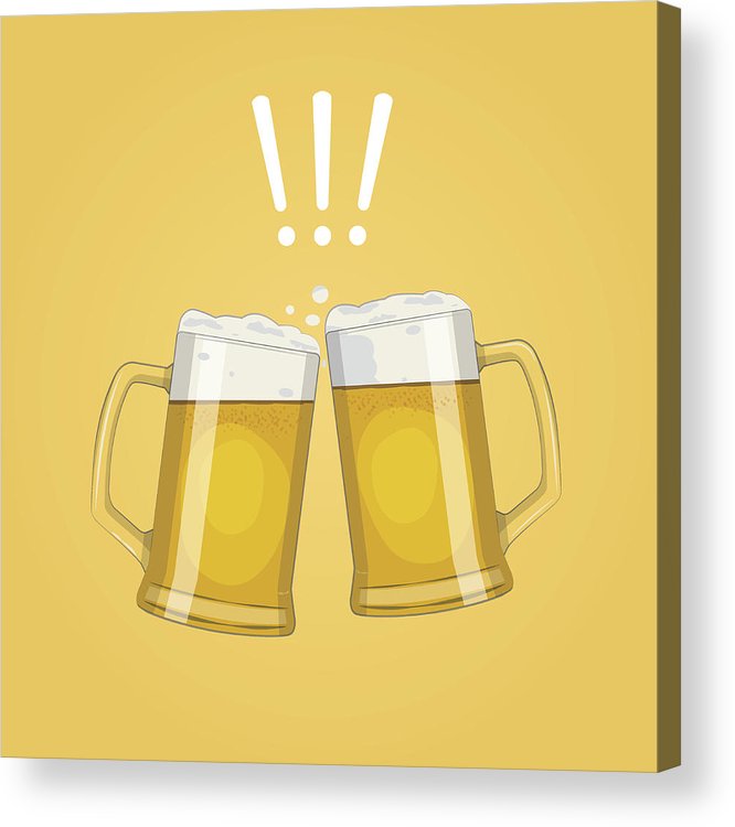 666x750 Two Glass Beer Mugs Vector Illustration Acrylic Print