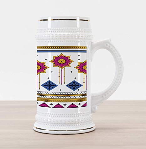 466x475 Ambesonne Tribal Beer Stein Mug, Colored Vector