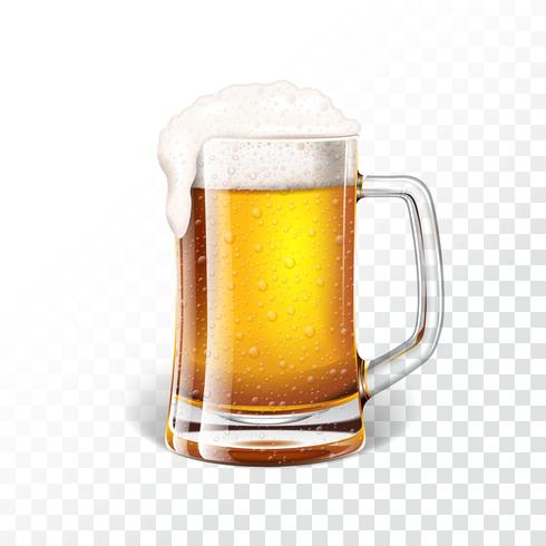 490x490 Vector Illustration With Fresh Lager Beer In A Beer Mug