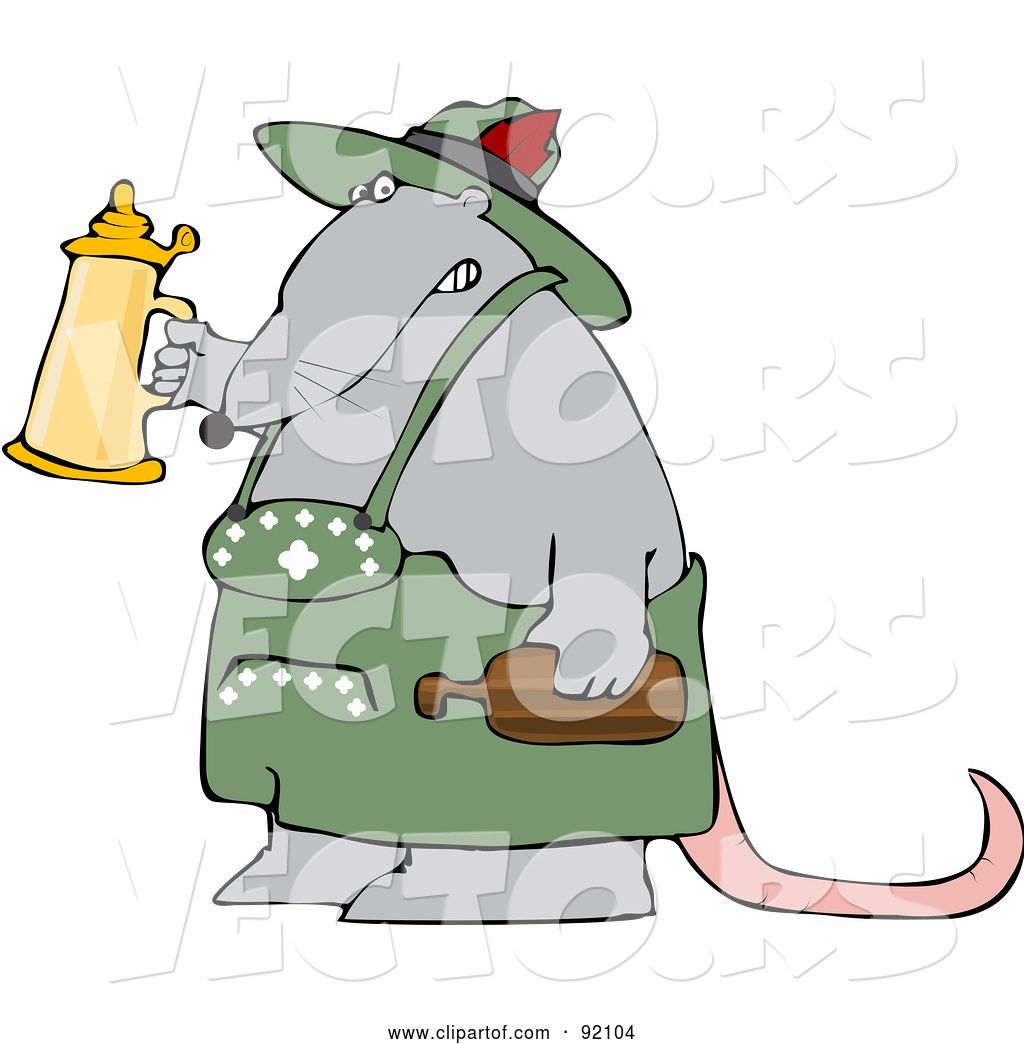1024x1044 Vector Of Oktoberfest Rat Holding Up A Beer Stein