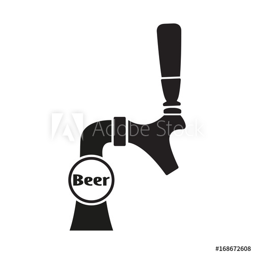 500x500 Beer Tap Icon Isolated On White Background Vector Illustration