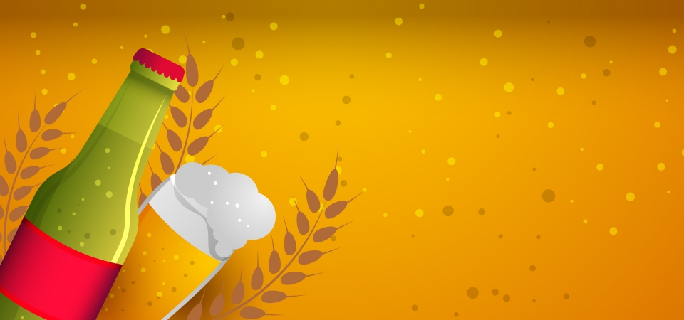 960x450 Oktoberfest Beer Background Vector Illustration With A Glass