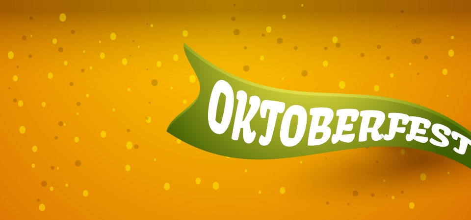 960x450 Oktoberfest Beer Background Vector Texture Of Beer Ribbon