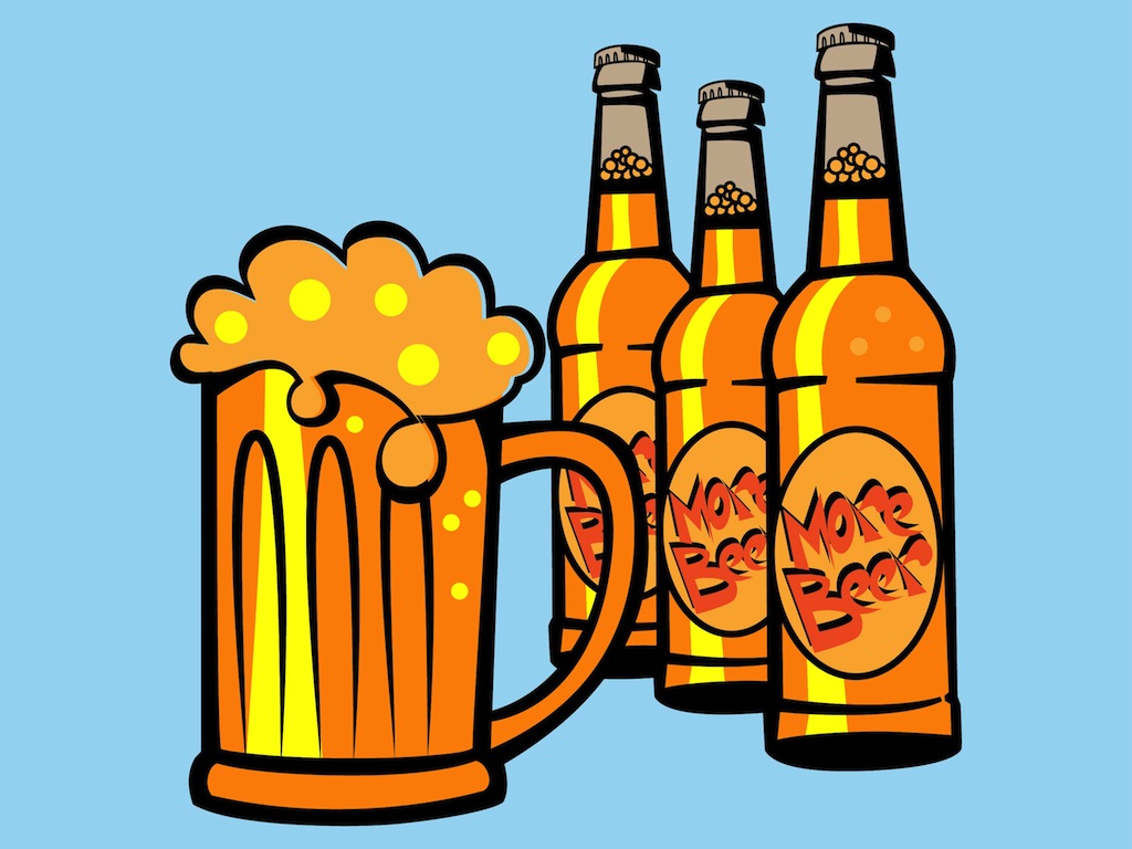 1024x768 Drinking Beer Vector Art Graphics