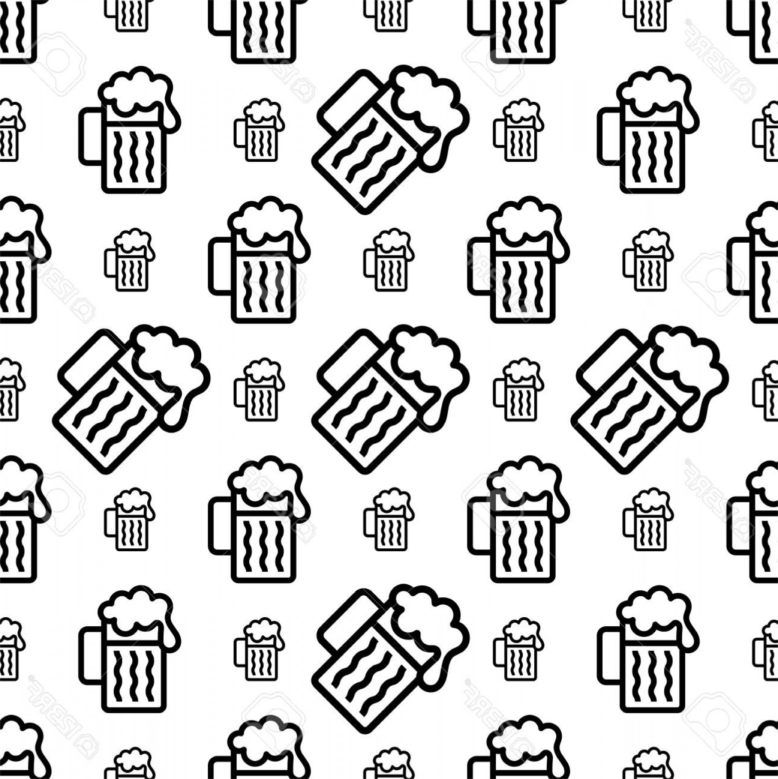1558x1560 Photostock Vector Beer Mug Icon Seamless Pattern Vector Art