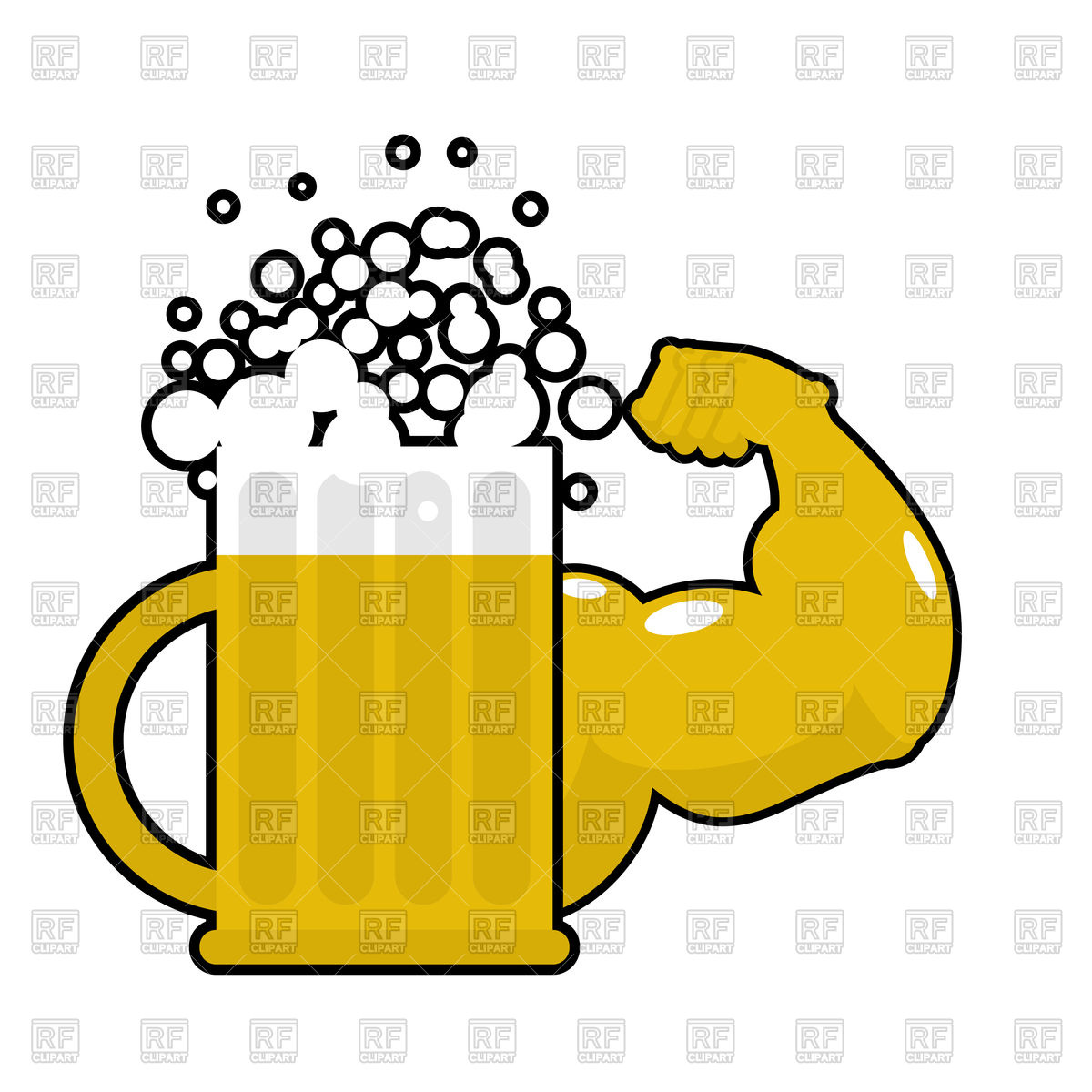 Mug With Big Muscles, Strong Beer Vector Image Of Food 1200x1200 Mug With Big Muscles, Strong Beer Vector Image Of Food