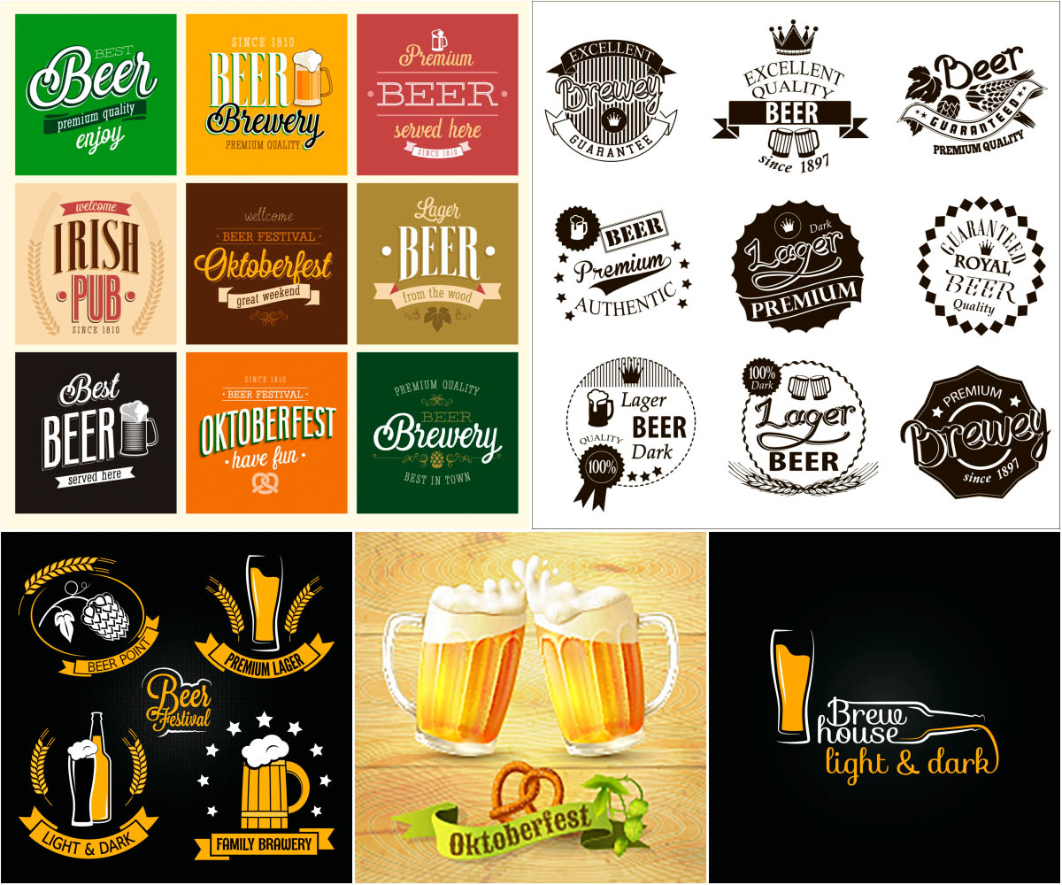 Vintage Style Poster With Beer Vector Free Download 1200x1000 Vintage Style Poster With Beer Vector Free Download