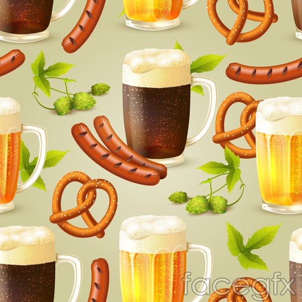600x600 Background Of Sausage And Beer Vector Over Millions Vectors