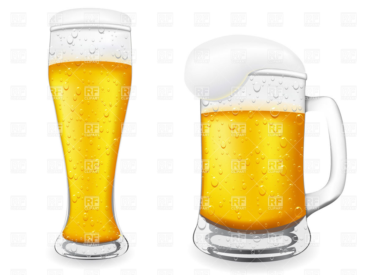 1200x900 Beer Glass And Mug With Froth Vector Image Of Food And Beverages
