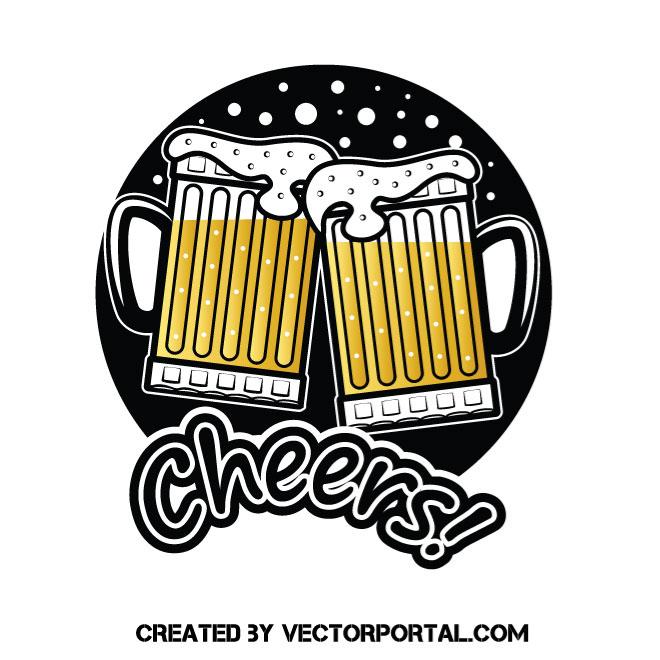 660x660 Cheers With Beer Vector Image