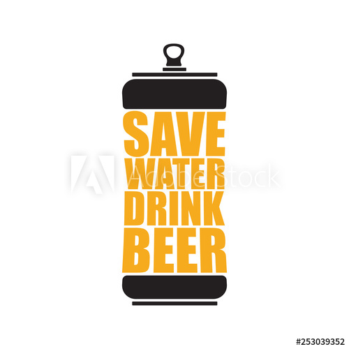 500x500 Save Water Drink Beer Vector Poster Design Template With Beer