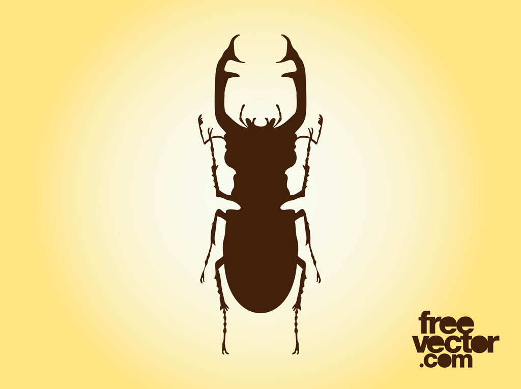 Stag Beetle Silhouette Vector Art Graphics 1024x765 Stag Beetle Silhouette Vector Art Graphics