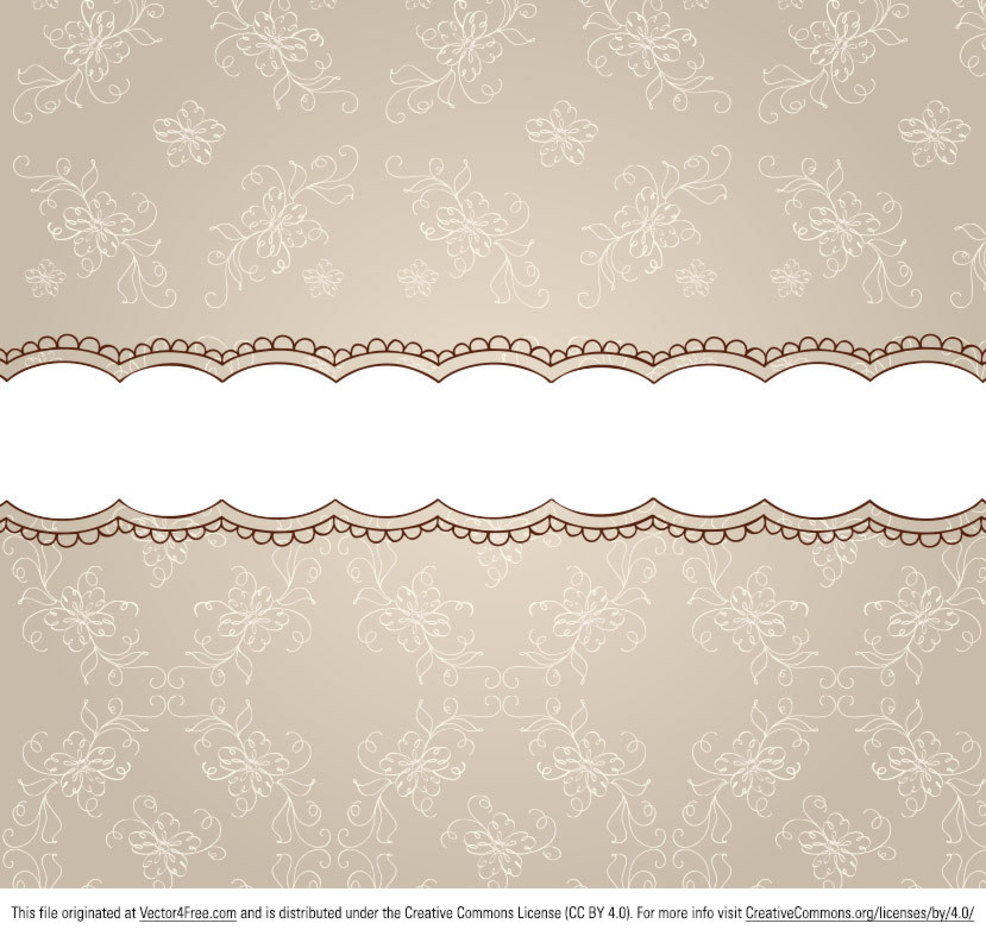 986x936 Beige Floral Pattern Ribbon Background Vector