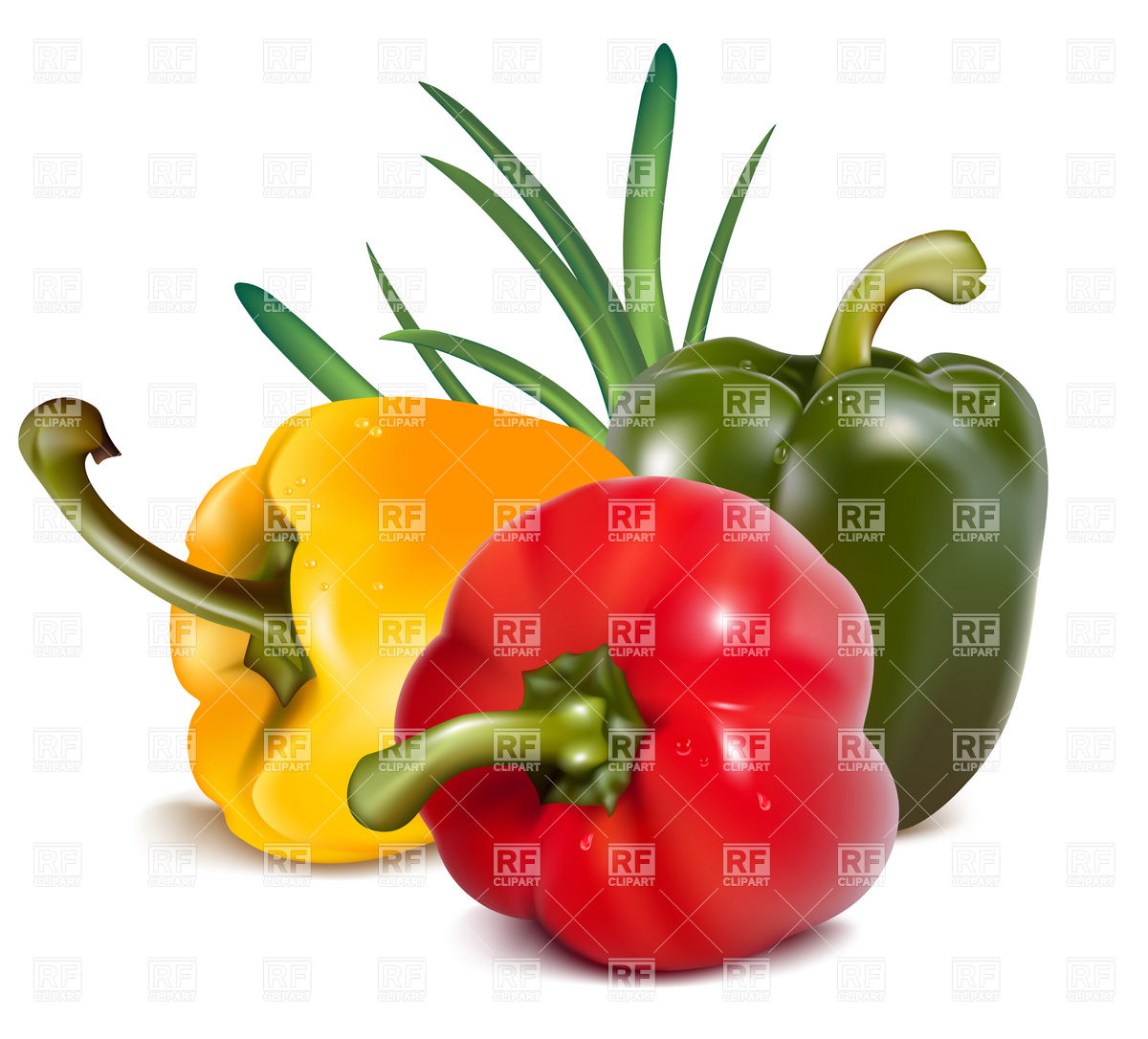 1200x1086 Color Bell Peppers With Onion Vector Image Of Food And Beverages