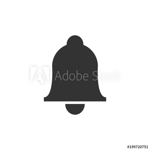 500x500 Bell Vector Icon In Flat Style Alarm Bell Illustration On White